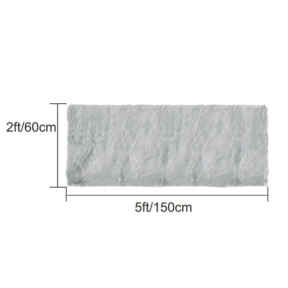Soft Faux Fur Rug Indoor Fluffy Area Rugs Rectangle Floor Mat 2 x 5ft Gray - Picture 5 of 6